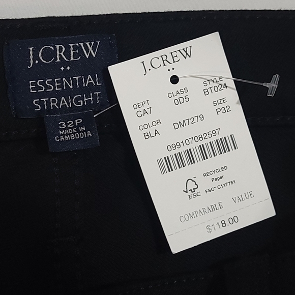 J. Crew Essential Straight Jean In All Day Stretch Black Size 32 Petite - Picture 6 of 14